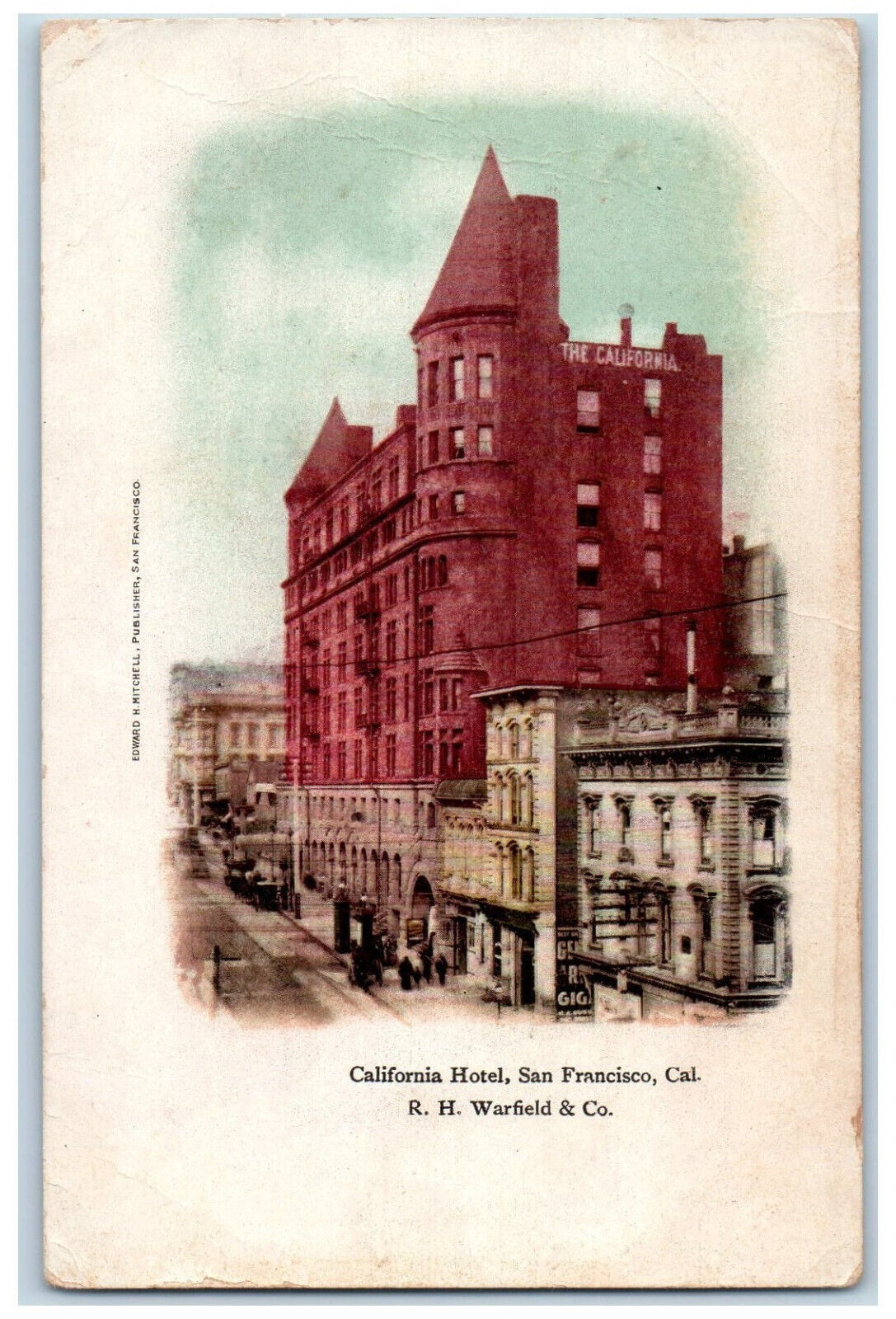 The California Hotel Building Exterior Scene San Francisco CA Antique  Postcard