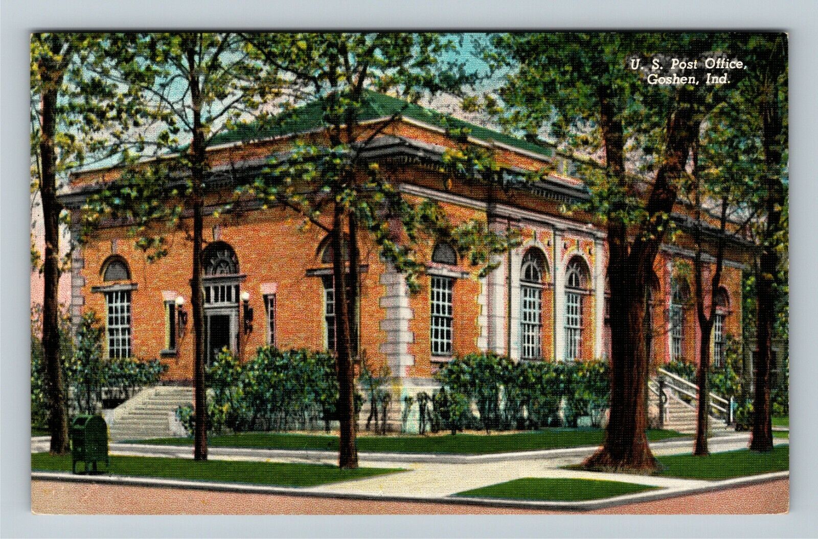 Goshen, IN-Indiana, U. S. Post Office, Vintage Postcard