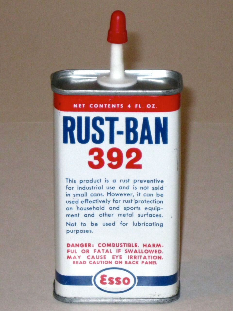 Vintage 1950s ESSO Rust-Ban 392 Advertising Tin OIL Can HUMBLE OIL & Refining