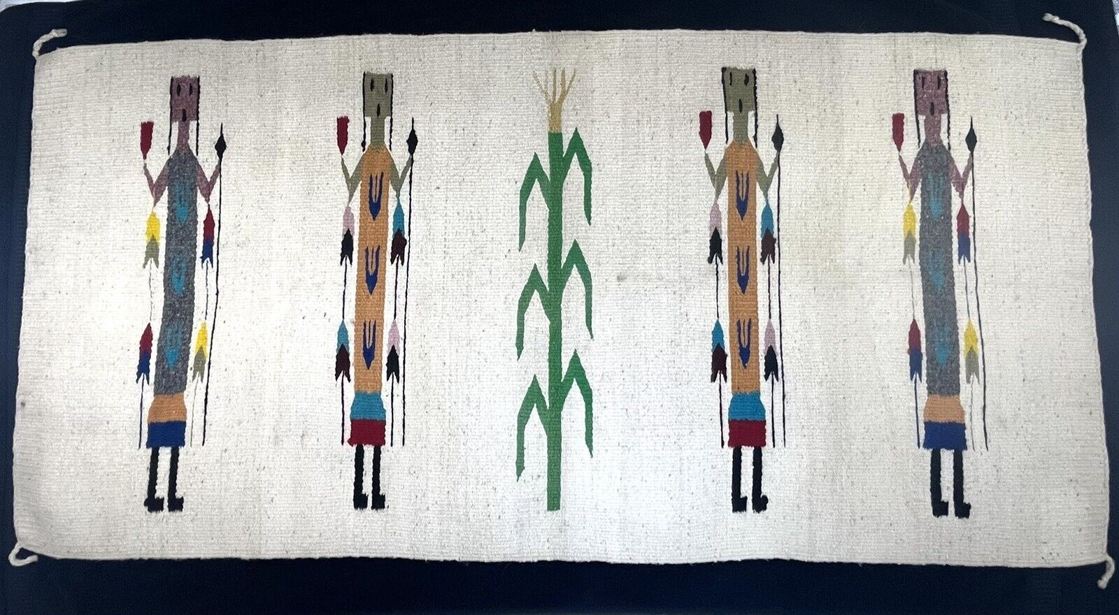 Vintage Southwest Navajo-Inspired Yei Rug - Hand Woven 58 1/2” x 29” Two-Sides