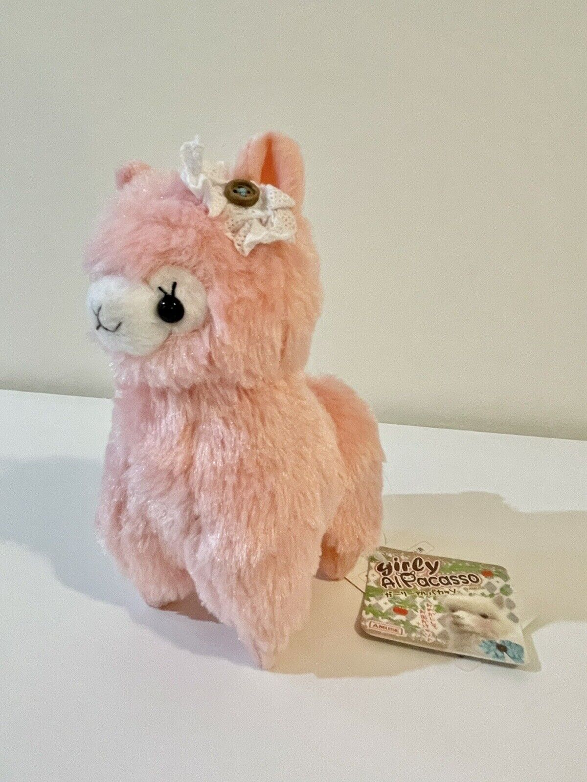 NEW AlPacasso Girly Amuse Pink Alpaca Plush Stuffed Animal 6.5\