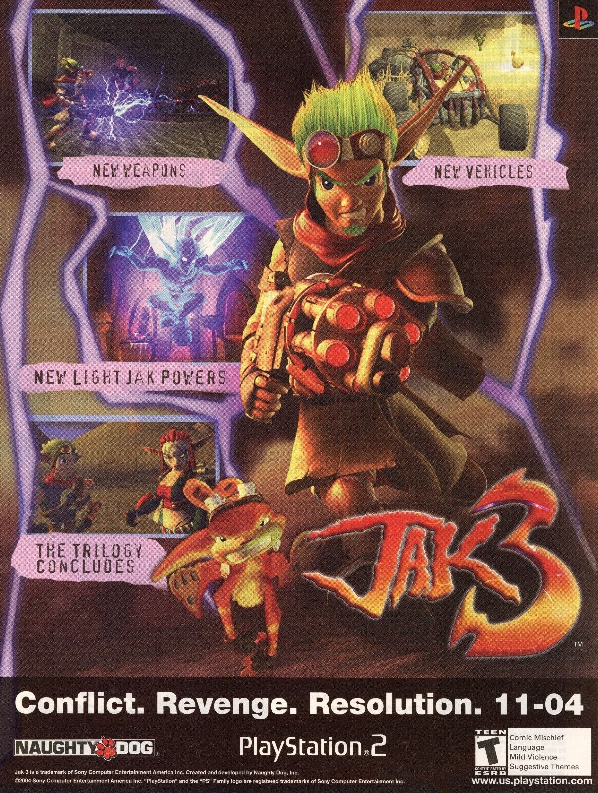Jak 3 Playstation 2 PS2 2004 Promo Game Art Print Glossy Poster - And Daxter (B)
