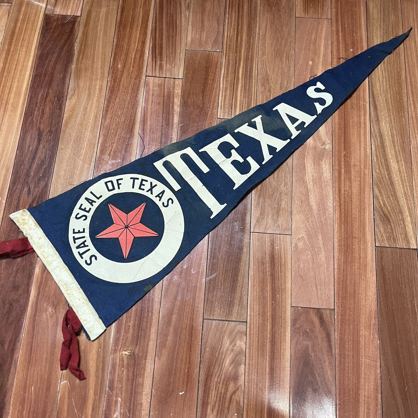 Vintage Texas Lone Star State Pennant Flag State Seal