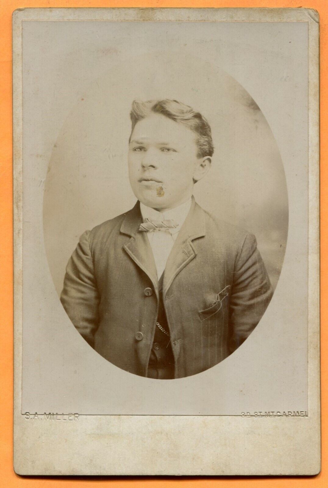 Mount Carmel, PA, Portrait of a Young Man, by Miller, circa 1890s 