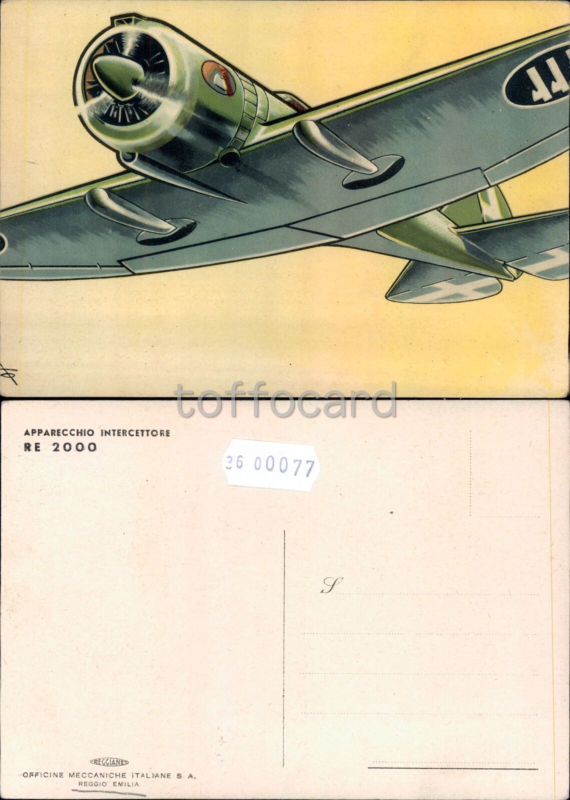 Propaganda WW2-AVIAZIONE Militare-Intercettore Re 2000-REGGIO EMILIA-B36-77