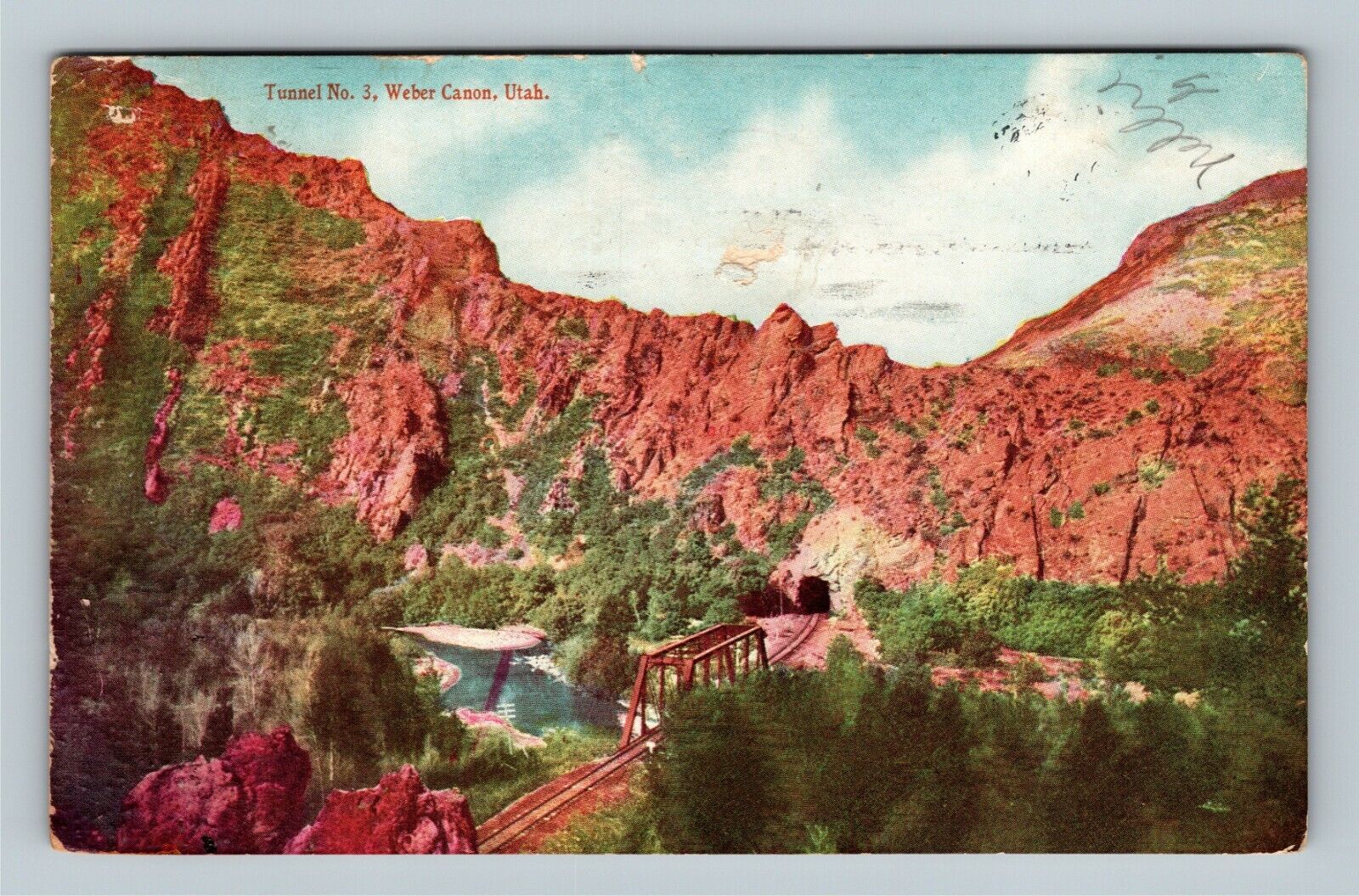 Weber Canon UT, Tunnel Number 3, Utah c1907 Vintage Postcard