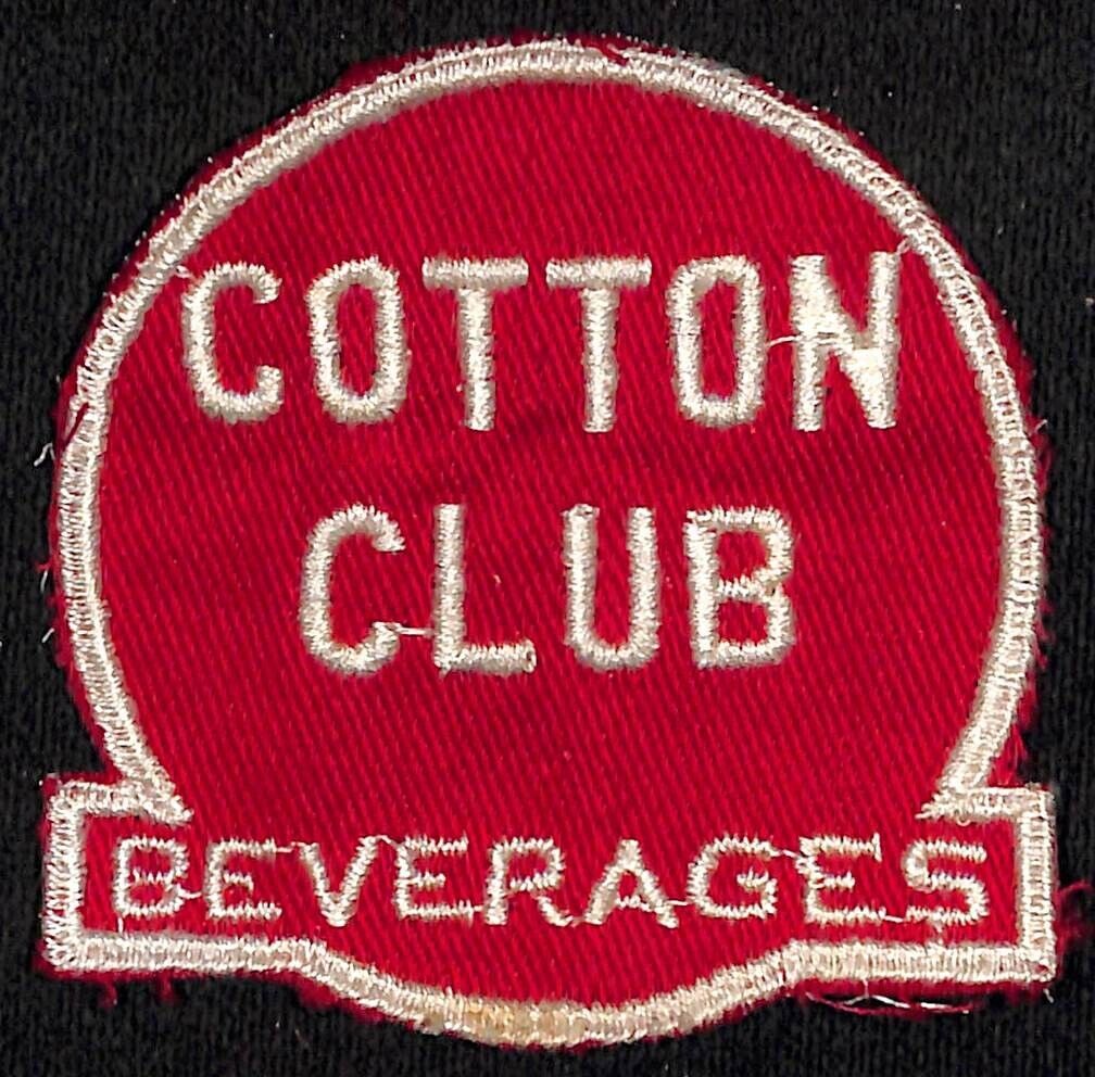 Cotton Club Beverages Embroidered Soda Patch c1940's-50's Very Scarce