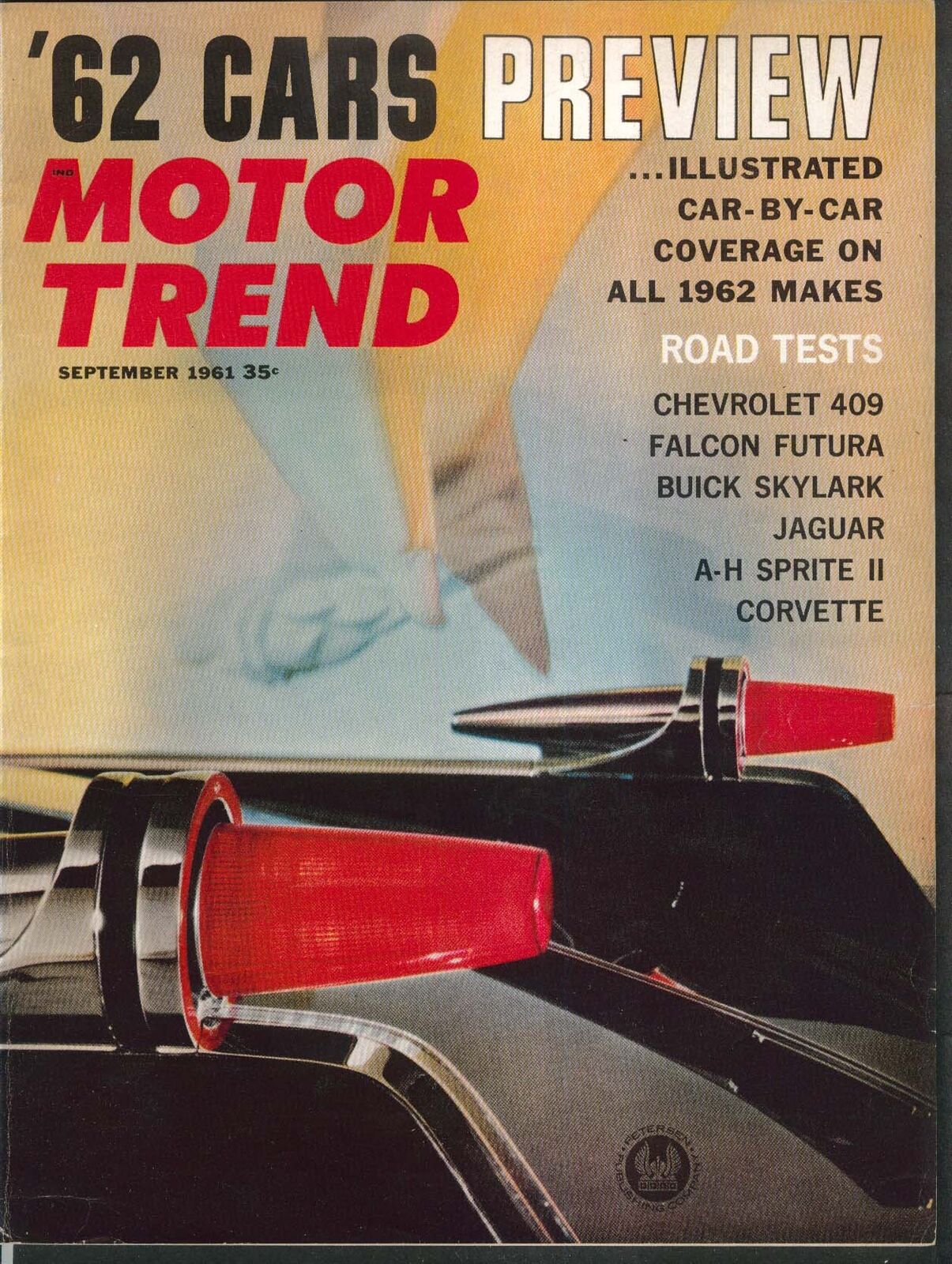 MOTOR TREND Corvette Volvo Jaguar 3.8 Falcon Futura Buick Skylark tests 9 1961