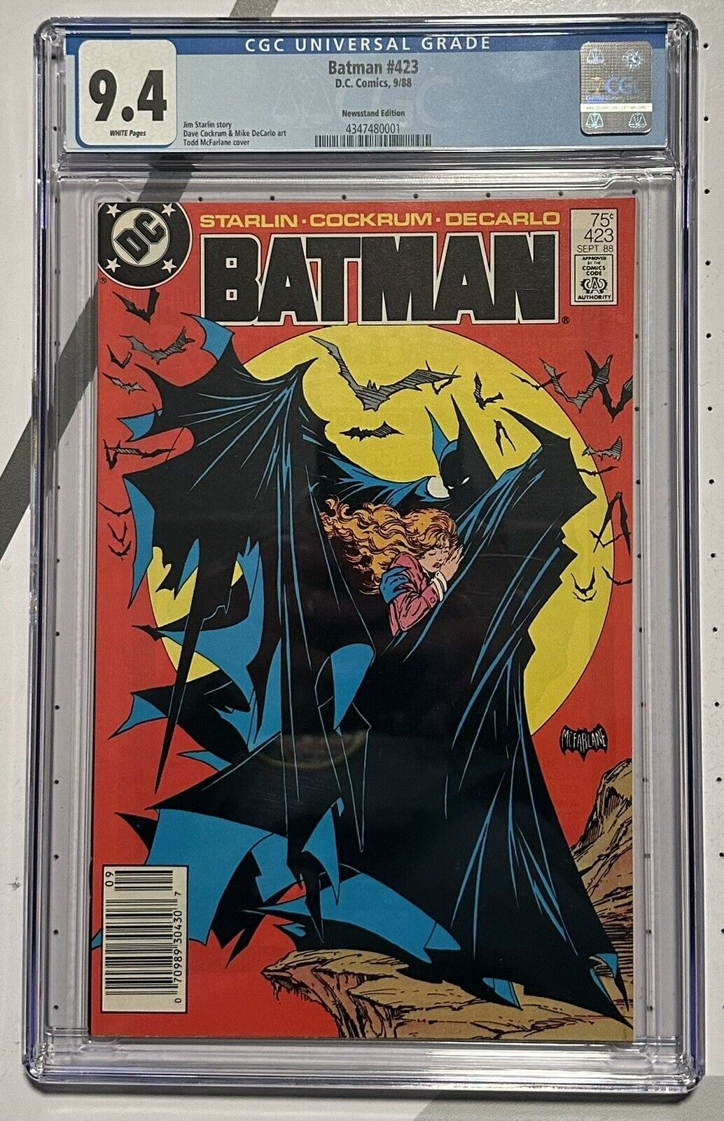 DC Comics - Batman #423 Newsstand - CGC 9.4 - KEY ISSUE: Classic McFarlane Cover