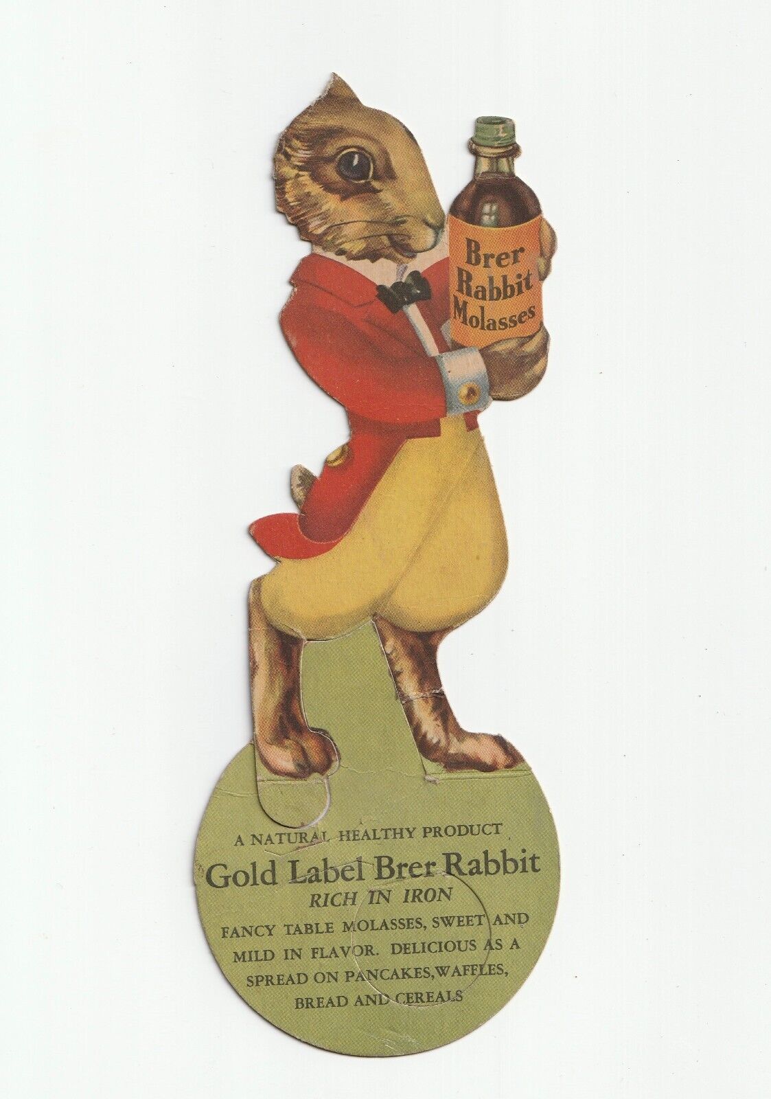 OLD GOLD LABEL BRER RABBIT MOLASSES VINTAGE ADVERTISING CARD