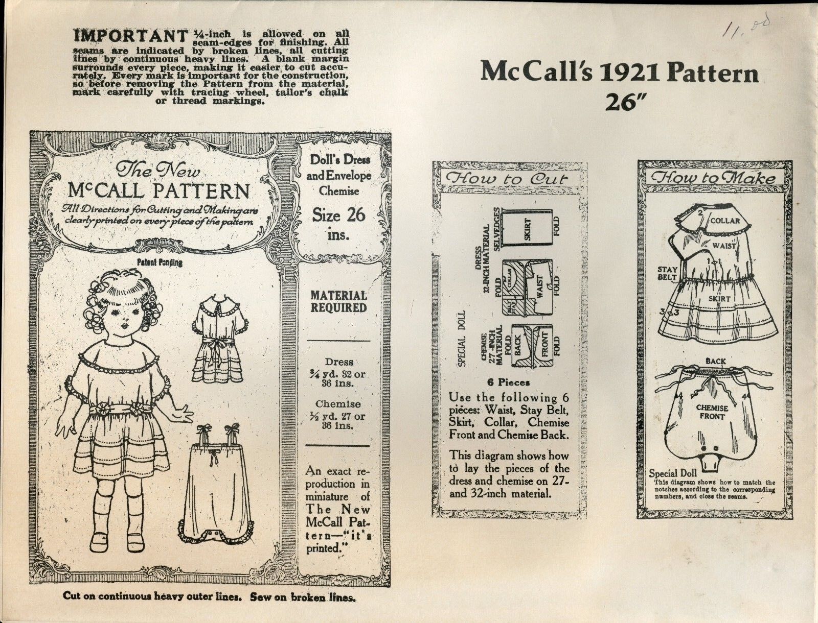 MCCALL\'S 1921 PATTERN 26\