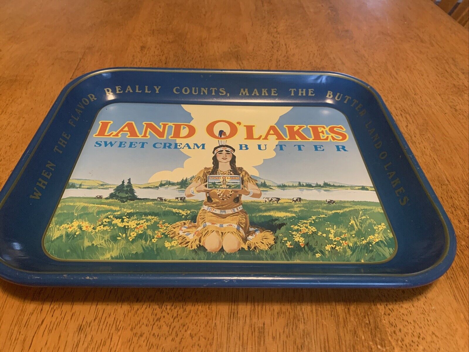 Vintage Land O\'Lakes, Butter Tray With Indian Girl