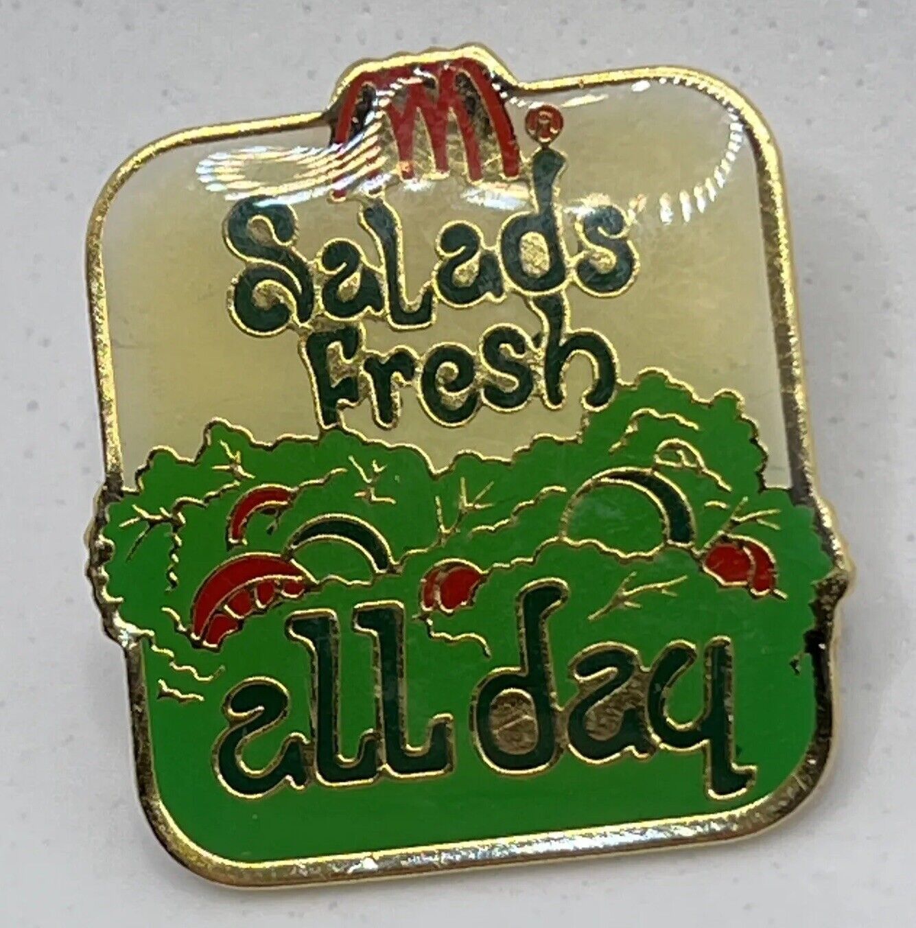 McDonald’s Salads Fresh All Day Food Restaurant Advertising Enamel Lapel Hat Pin