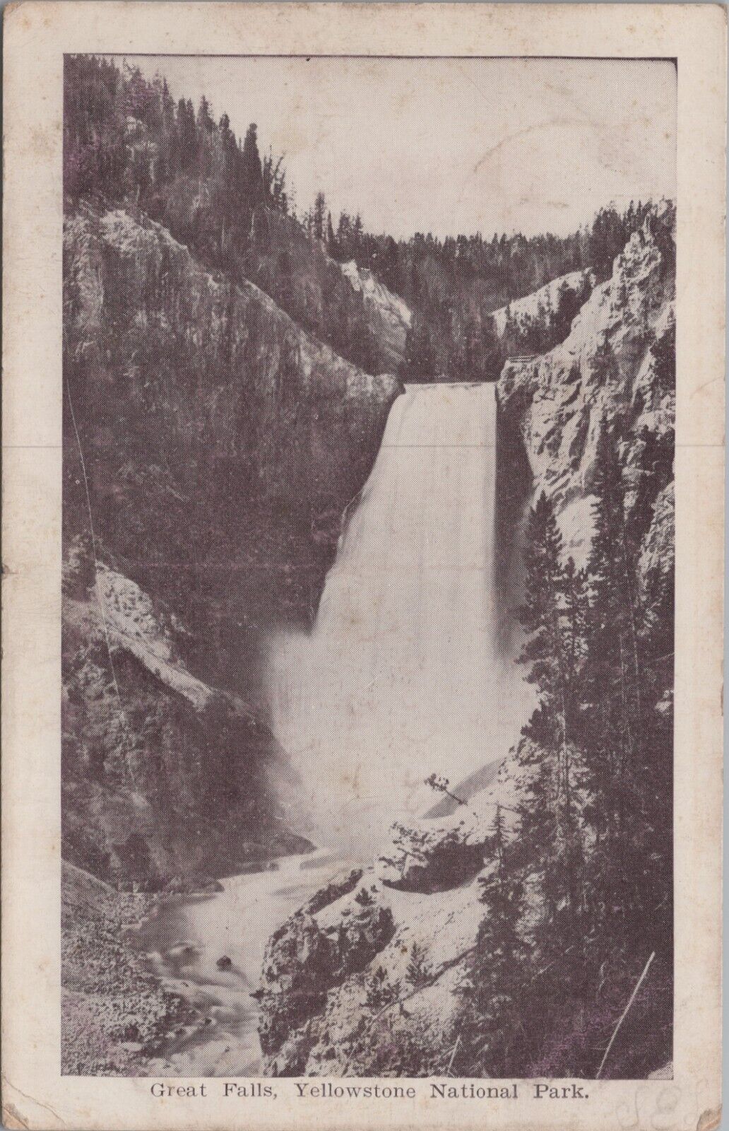 Great Falls Yellowstone National Park 1903 Postcard 7905c