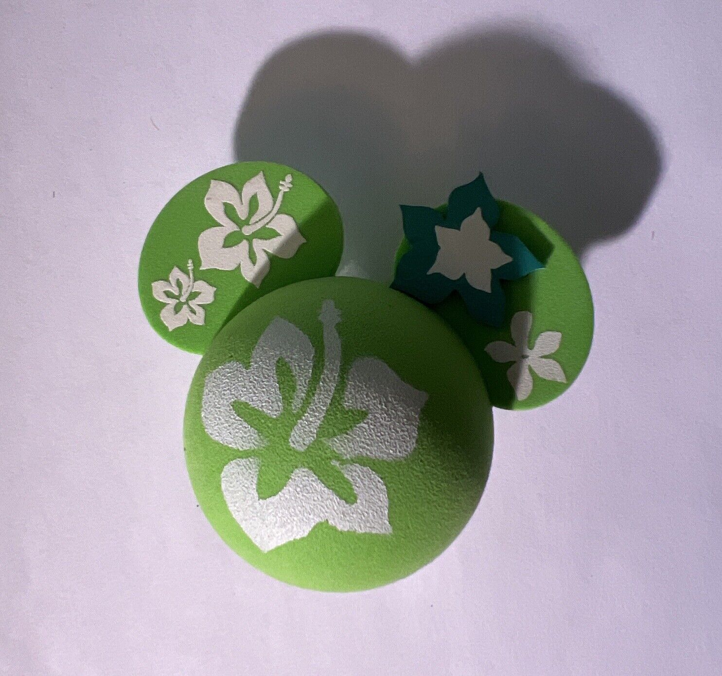 Disney Mickey Minnie Mouse Antenna Topper Hibiscus Flower Hawaii Lime Green NWT