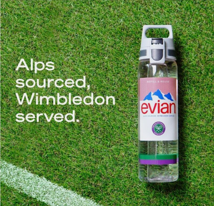 1 x Evian Water Bottle Wimbledon 2024