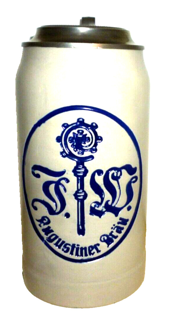 Augustiner Brau Munich Oide Wiesn No.5  lidded 1L Masskrug German Beer Stein