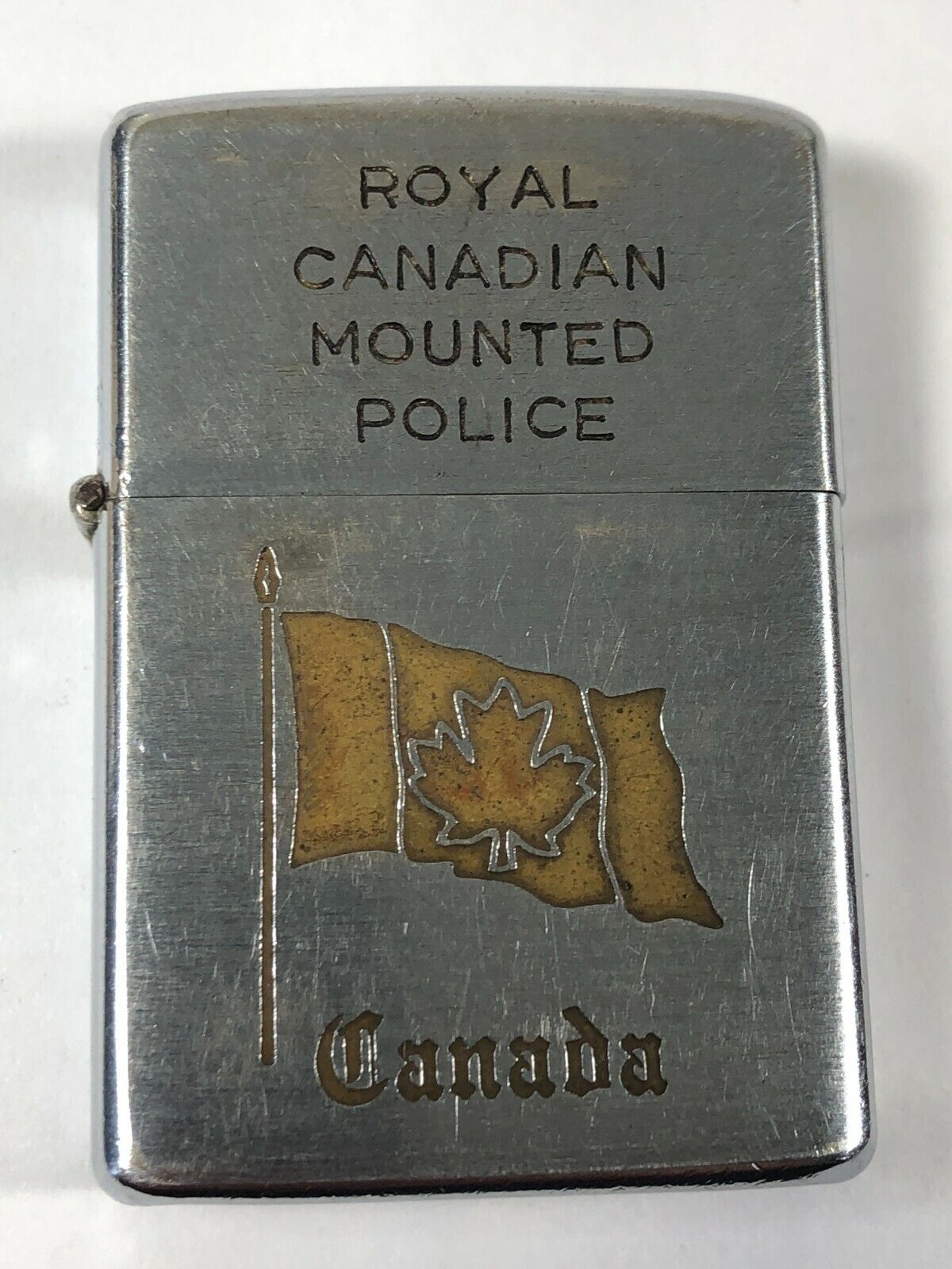Canadian Mounted Police Zippo Lighter 15 Years Service  Vintage 1960s Oh Canada 