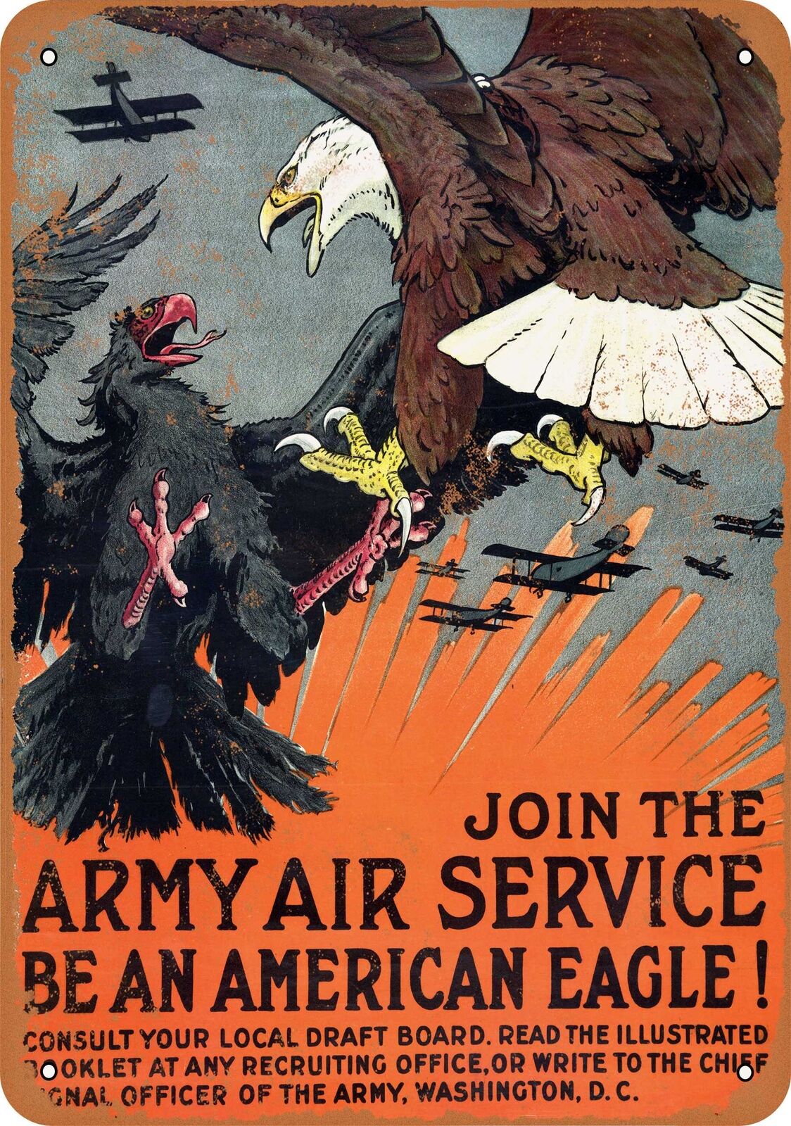 Metal Sign - 1917 Join the Army Air Service - Vintage Look Reproduction