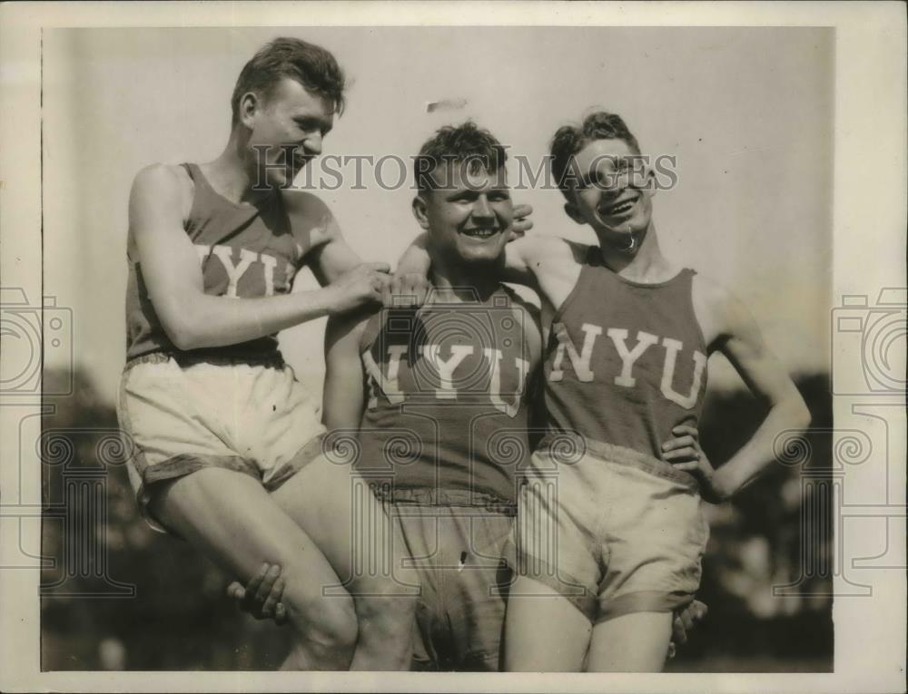 1932 Press Photo New York University NYU Track Team Members, Frank Nordell