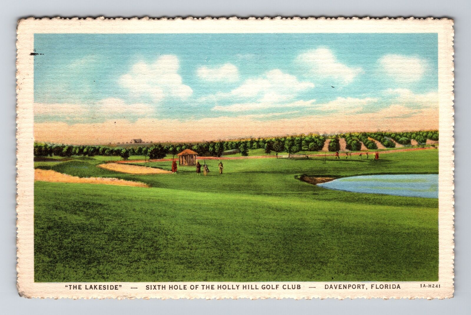 Davenport FL-Florida, 6th Hole at Holly Hill Golf Club, Vintage c1940 Postcard