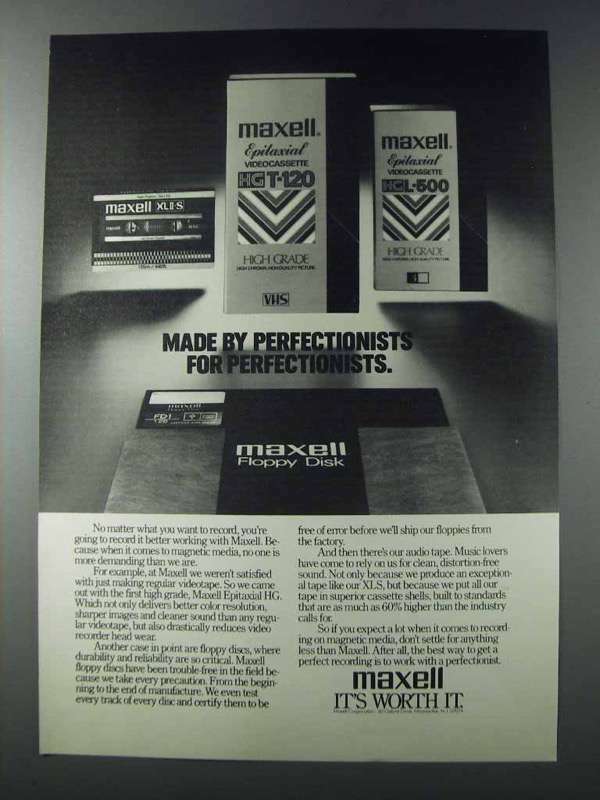 1981 Maxell Magnetic Media Ad - Cassettes, Floppy Disks