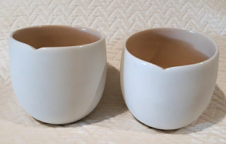 2 Nespresso India Mahdavi Origin Collection Espresso Cups Porcelain Bisque Exter