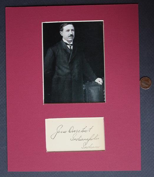 1895-1903 Franklin Indiana Congressman Jesse Overstreet signed autograph photo--