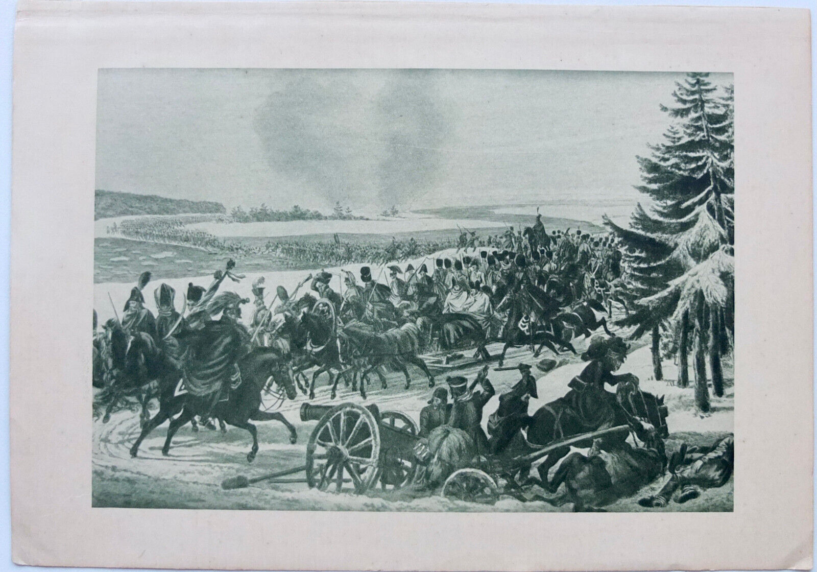 Napoleon's Retreat War of 1812 Antique Print Russia