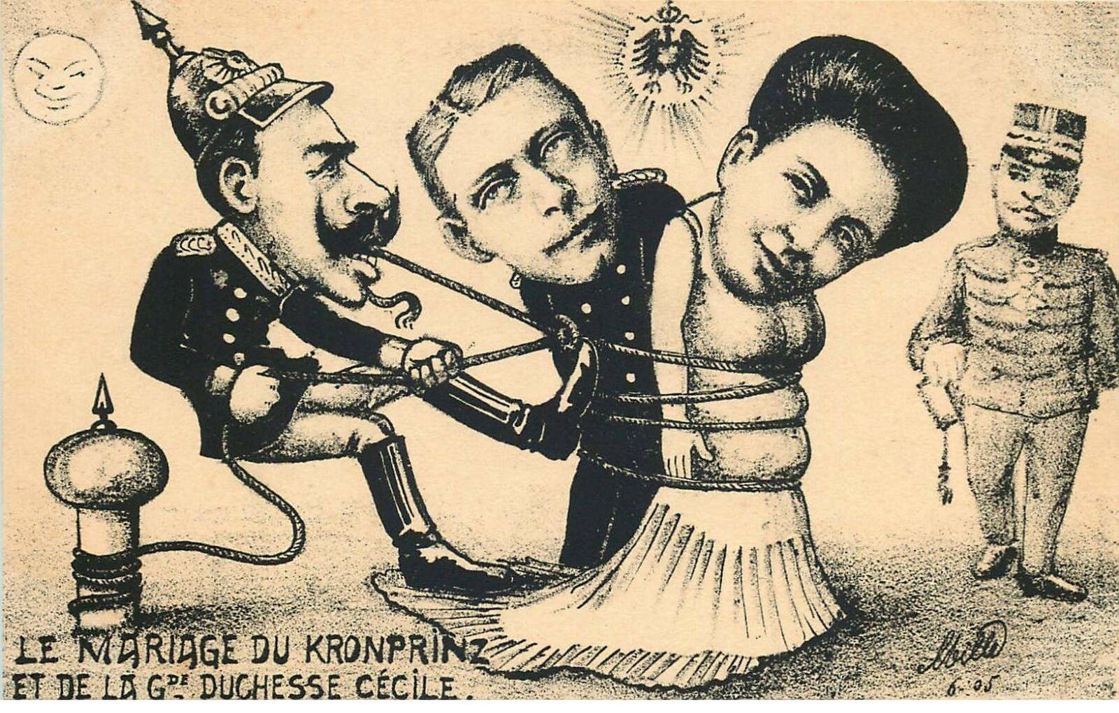 POLITICAL SATIRICAL CARD (illustrator MILLE) The Wedding of the Kronprinz