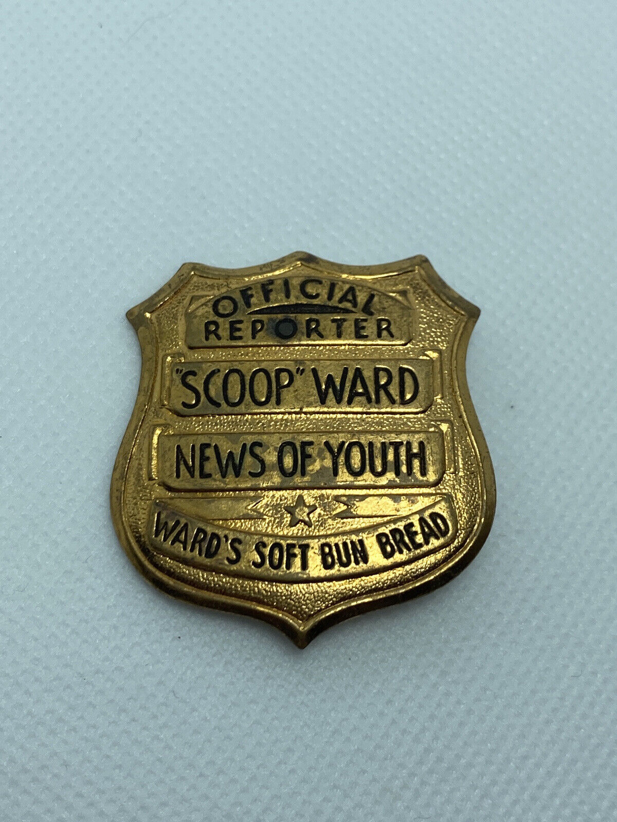 Vintage 1930s Wards Bread Scoop Ward News Of Youth Official Reporter Kids Badge