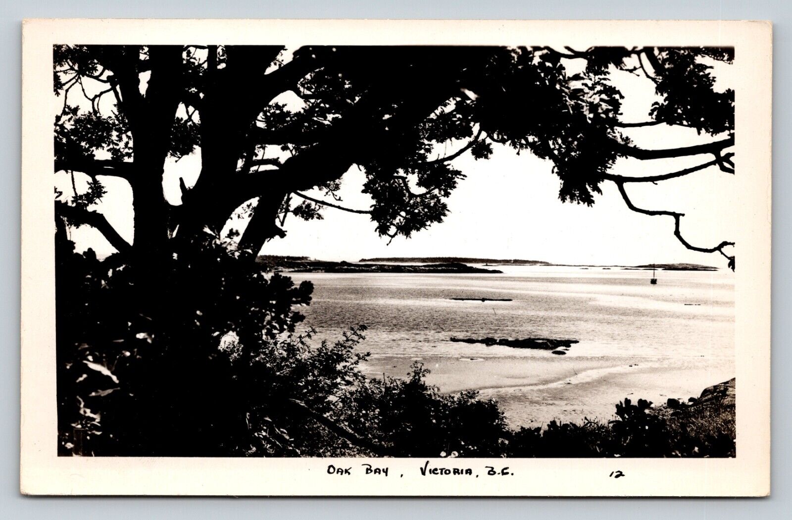 c1948 RPPC Oak Bay Victoria, B.C., Canada Scenic View VINTAGE Postcard