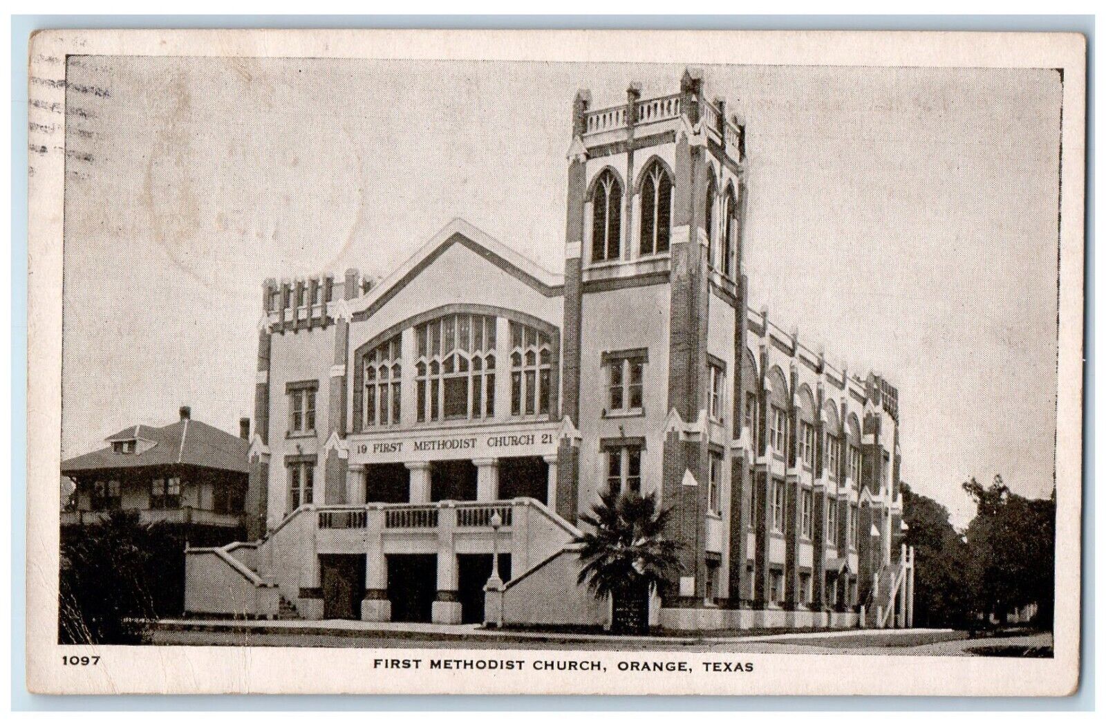 1938 Exterior View First Methodist Church Orange Texas Vintage Antique Postcard