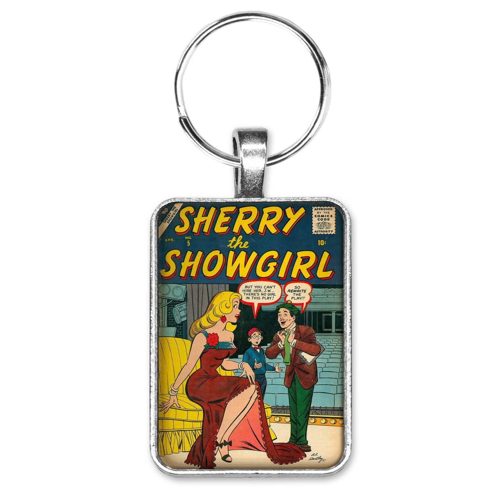 Sherry The Showgirl #5 Cover Key Ring or Necklace Dating Humor Old Comic Book