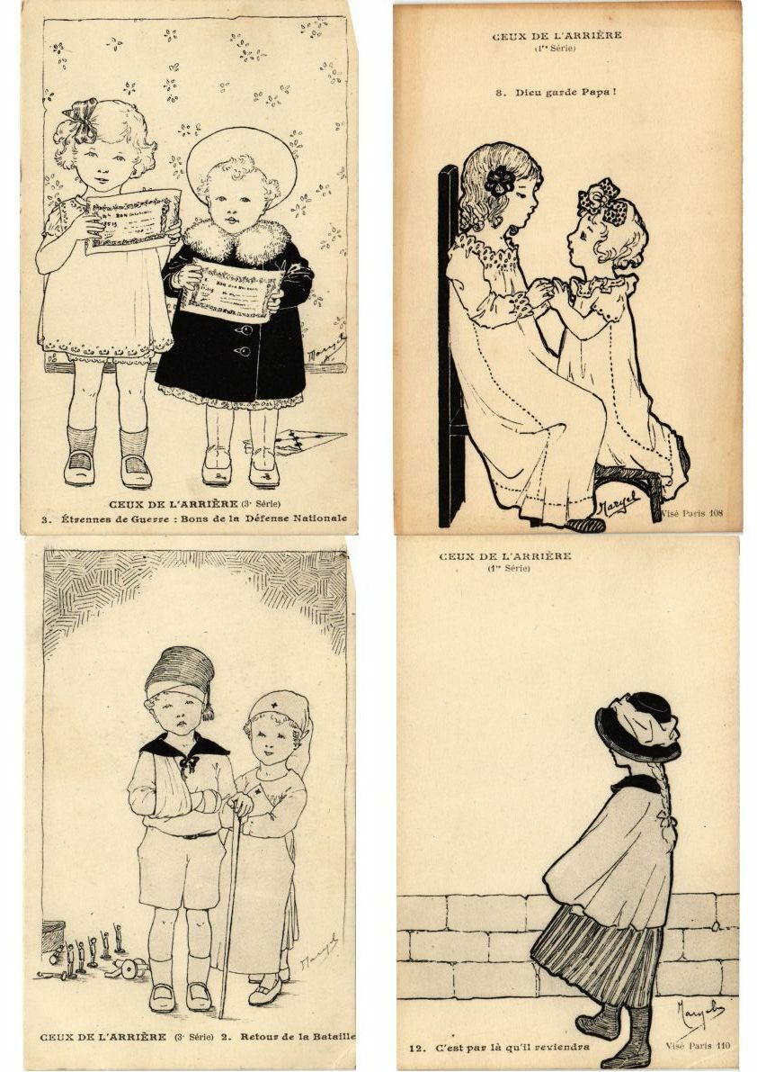 PROPAGANDA SATIRE WWI ARTIST MARYEL CHILDREN 20 Vintage Postcards (L2755)