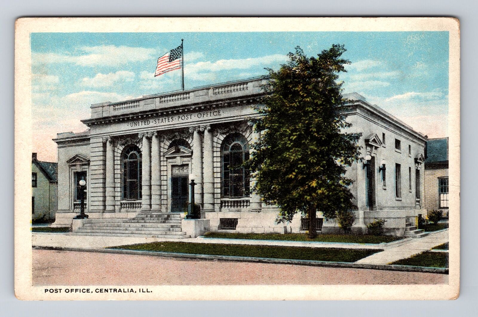 Centralia IL-Illinois, Post Office, Antique Vintage Souvenir Postcard