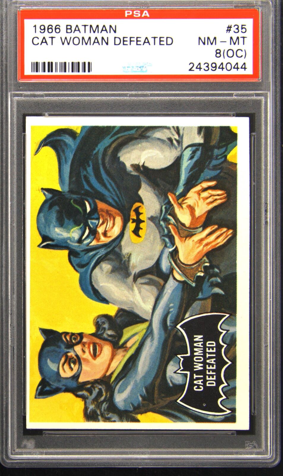 1966 35 Cat Woman Defeated Batman Card PSA 8