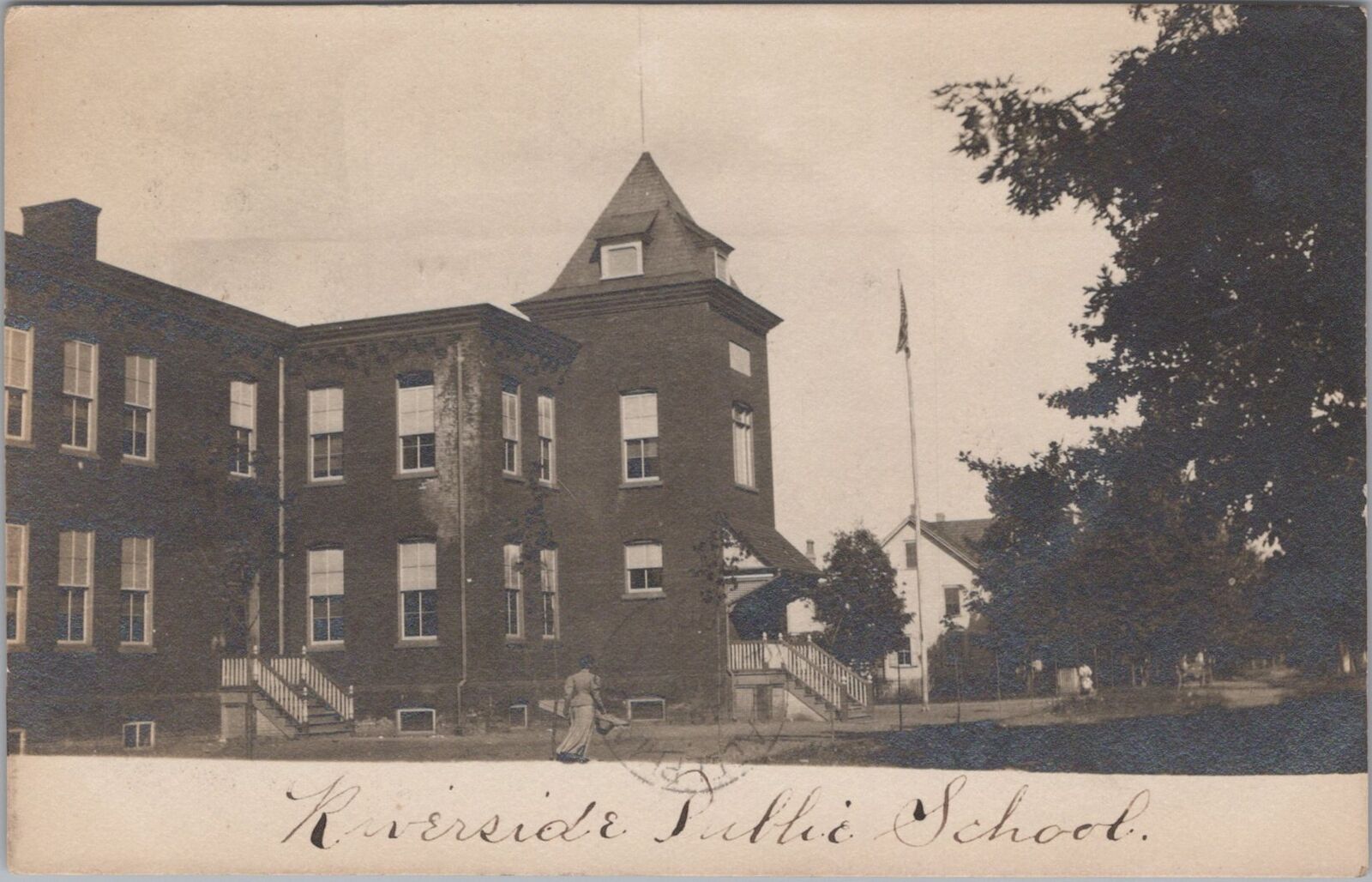 Riverside Public School New Jersey 1906 WM.H.Metzer RPPC Photo Postcard