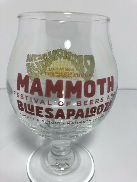 Mammoth Brewing Bluesapalooza Passion for the Blues Snifter Tulip Beer Glass CA