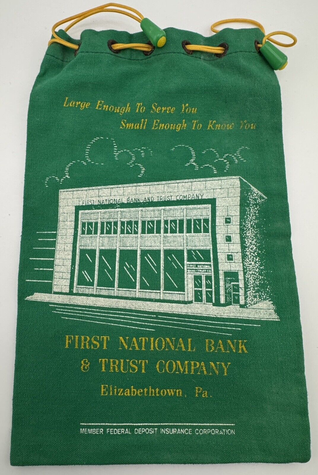 Vintage Bank Bag First National Bank & Trust Company Elizabethtown Pennsylvania