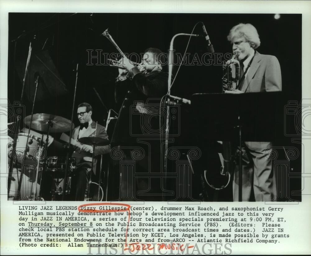 1983 Press Photo Jazz legends on stage on \