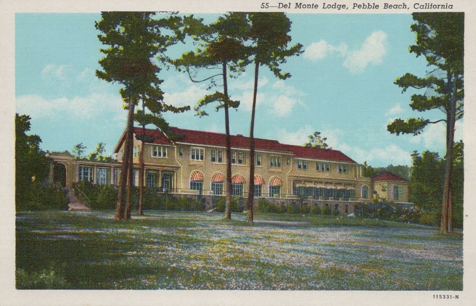 Postcard Del Monte Lodge Pebble Beach CA 