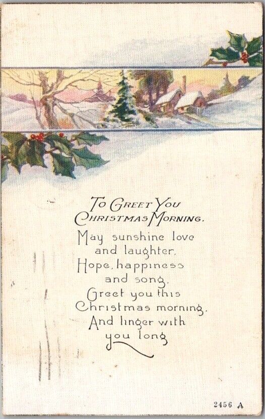 1919 CHRISTMAS Embossed Postcard \