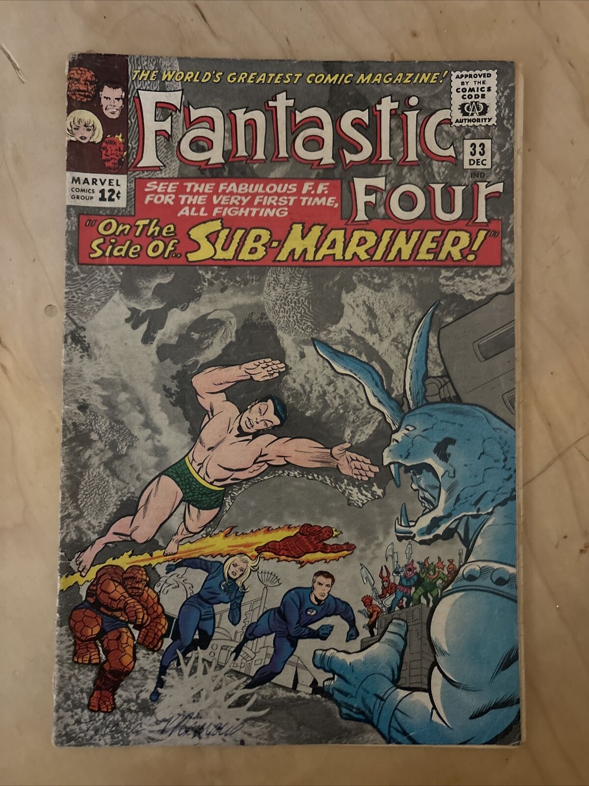 Fantastic Four #33 1st Appearance Attuma Jack Kirby Marvel 1964