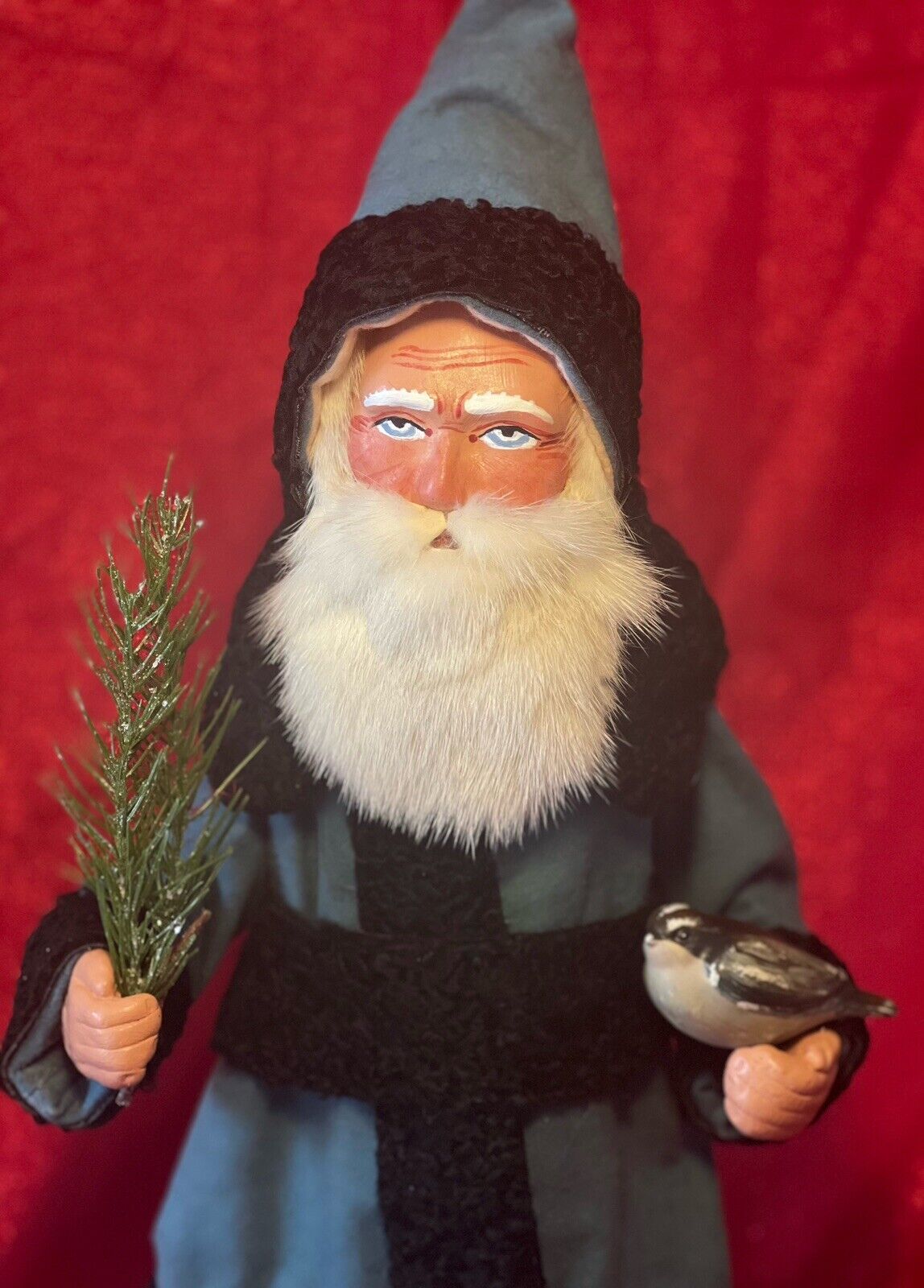 Beautiful  23” Tall Paper Mache German Candy Container Belsnickel Santa