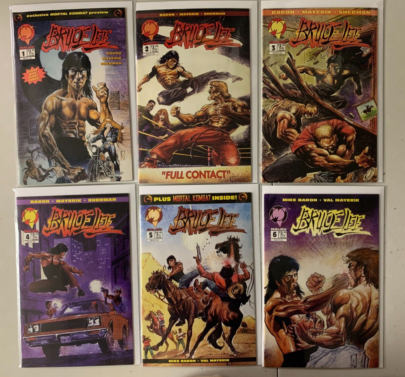 Bruce Lee Malibu Comics set #1-6 direct 6 diff 6.0 (1994)