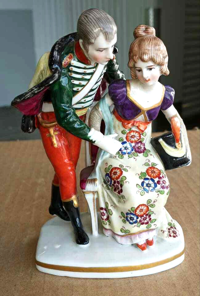 Antique German Potschappell Porcelain Figurine Couple, 5.5\