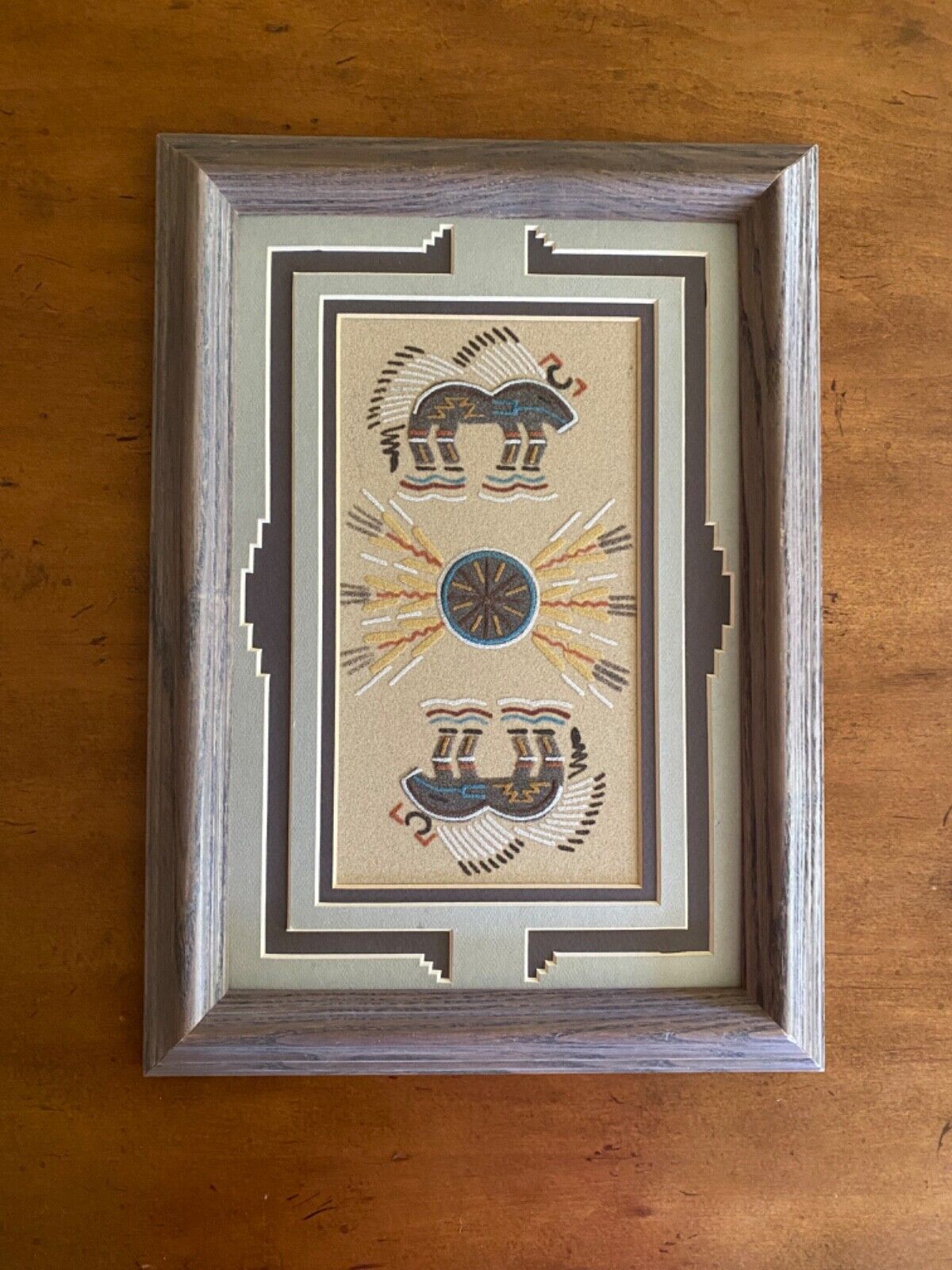 Navajo Authentic Sandpainting 10 X 14 Framed