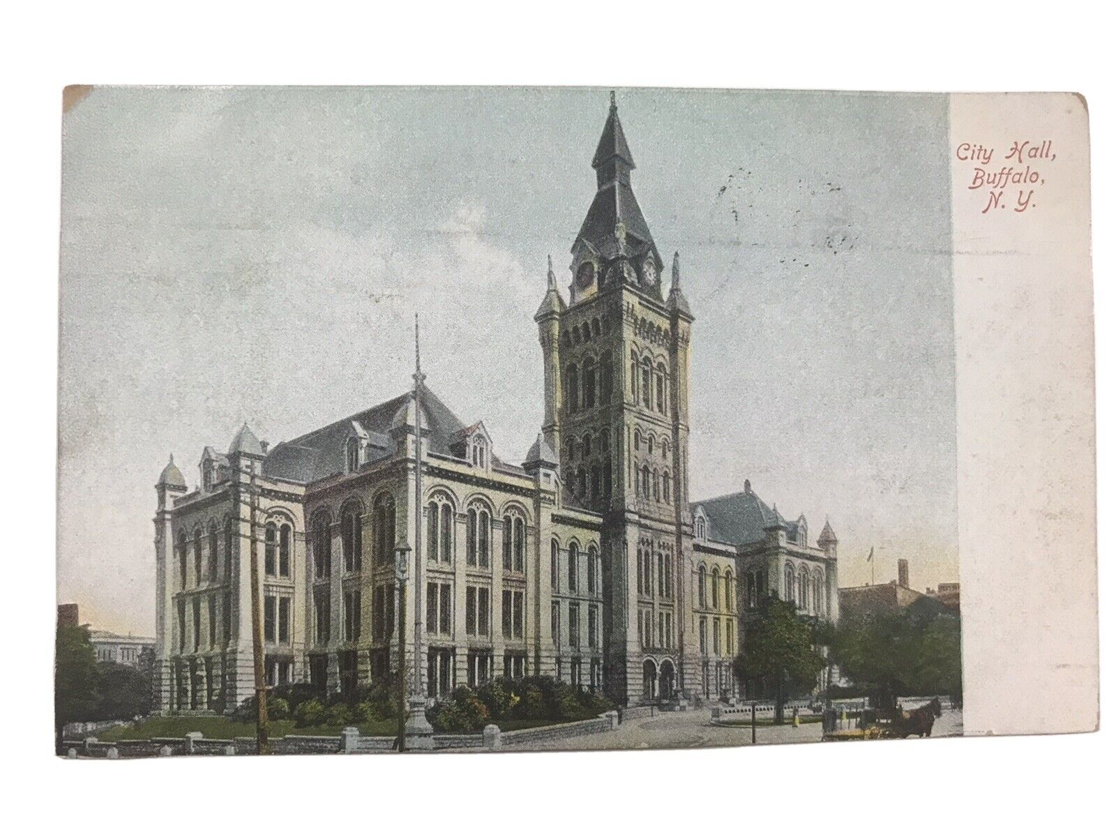 vintage 1907 city hall Buffalo N Y divided back post card