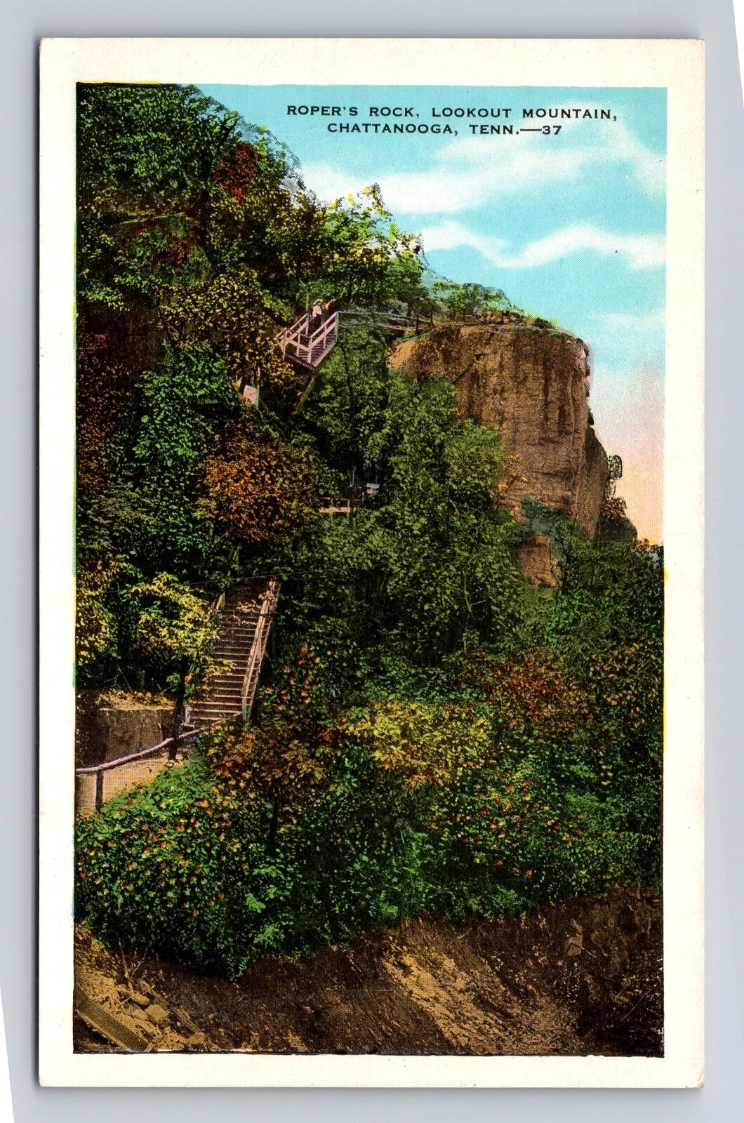Chattanooga TN-Tennessee, Roper\'s Rock, Lookout Mountain, Vintage Postcard
